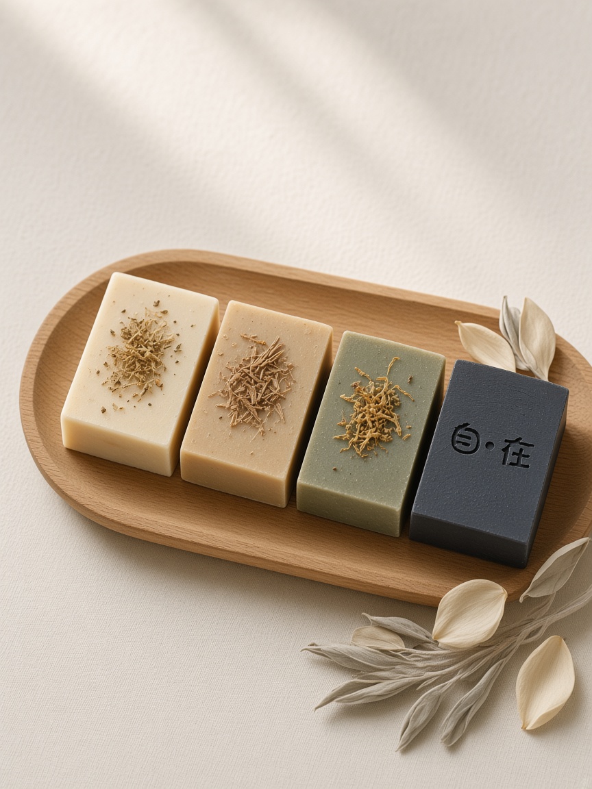 Cream still life of ZAOLI soap bar collection